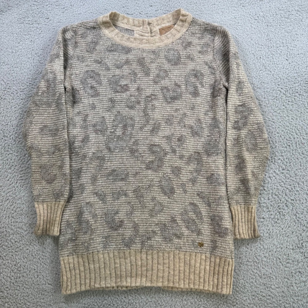 Falconeri Mohair Virgin Wool Leopard‎ Print Button Back Tunic Sweater Womens S